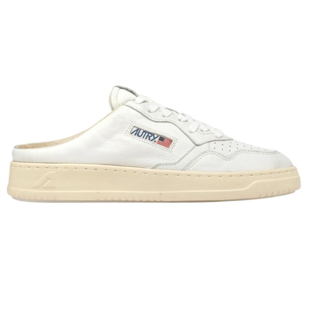 NEW AUTRY women's medalist mule sneakers in napa leather white